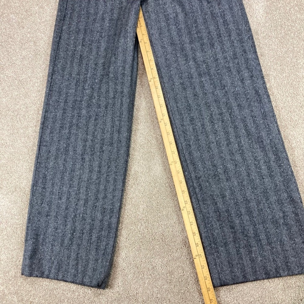 Banana Republic Wool Silk Straight Leg Pants Women Sz 8 Grey Herringbone Career - Picture 9 of 12